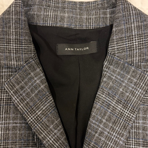 Ann Taylor Charcoal Plaid Blazer - Picture 3 of 6
